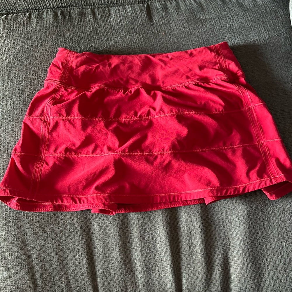 Lululemon Red Pace Rival Skirt